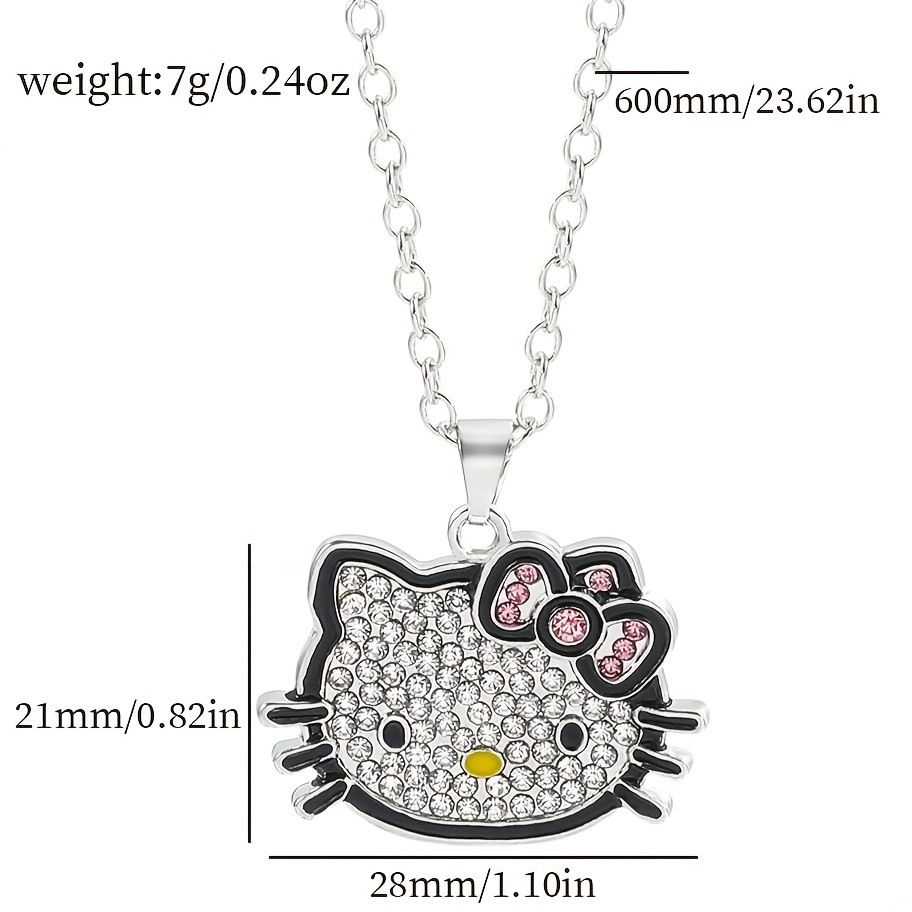 Hello Kitty Rhinestone Pendant Necklace for Birthday Accessories